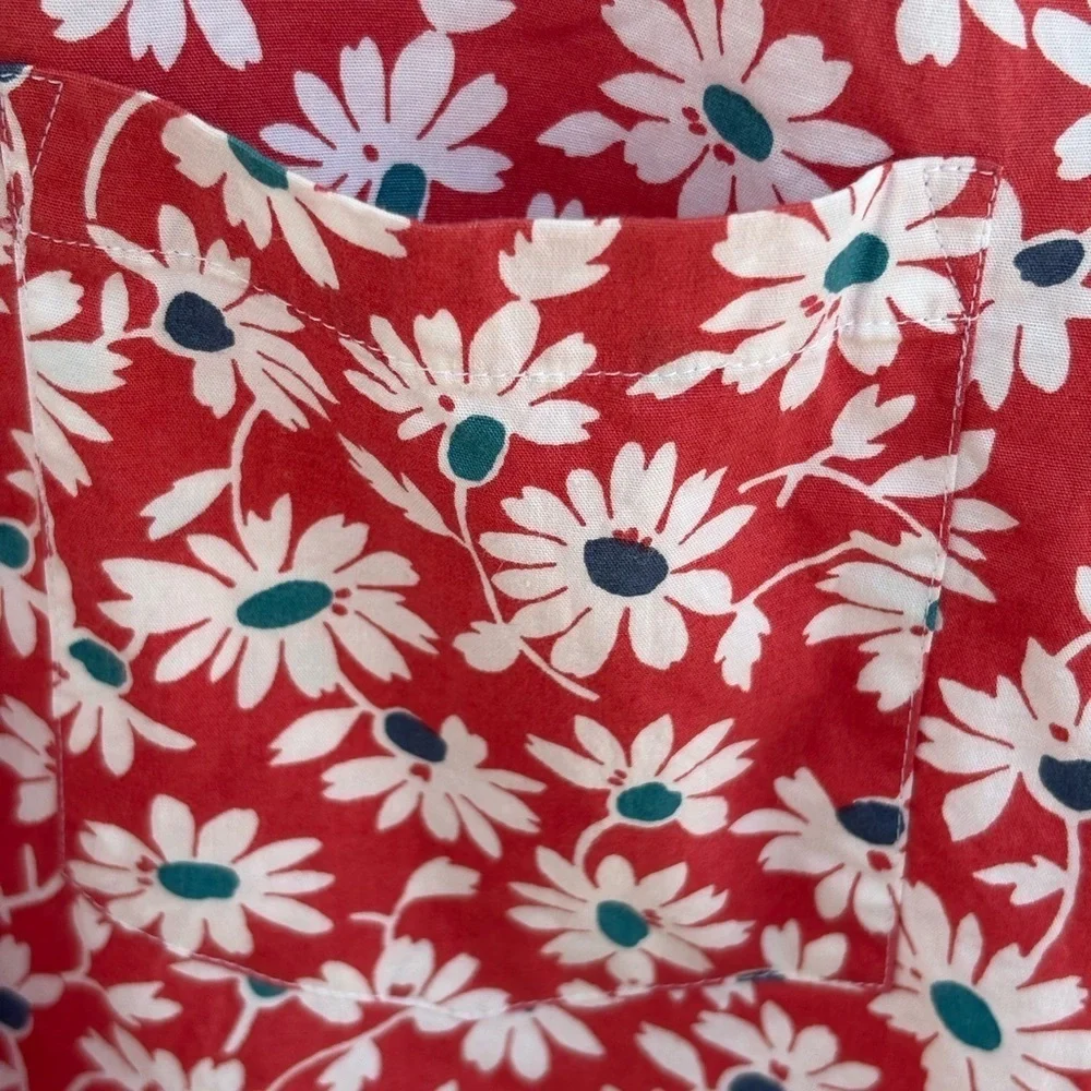 J. Crew Factory Short-Sleeve Slim Flex Washed Casual Floral Printed Shirt
